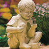 Enfants avec lucioles solaires Statues de jardin