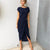 Robe Maxi à manches courtes et à col rond