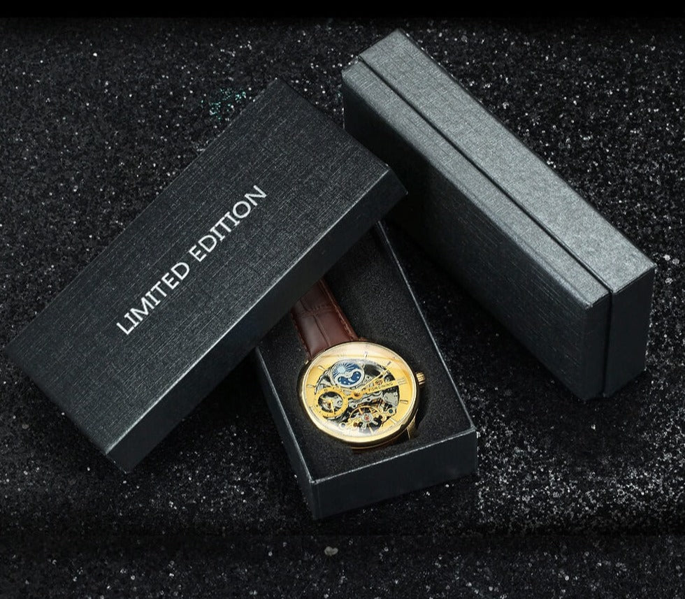 Forsining - Montre squelette pour hommes