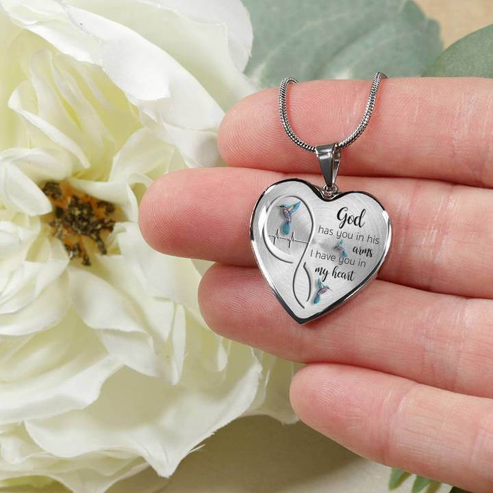 Dieu vous a dans ses bras Collier colibri