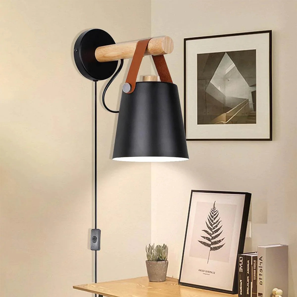 Lampe murale nordique en bois