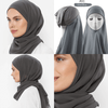 Hijab instantané en mousseline de soie à double boucle