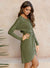 Robe enveloppante à manches longues