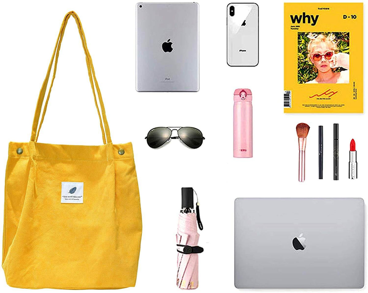 Sac fourre-tout en velours côtelé