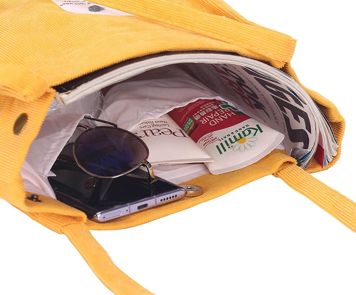 Sac fourre-tout en velours côtelé