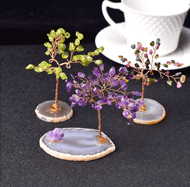 Sculpture de bureau Arbre de vie en cristal