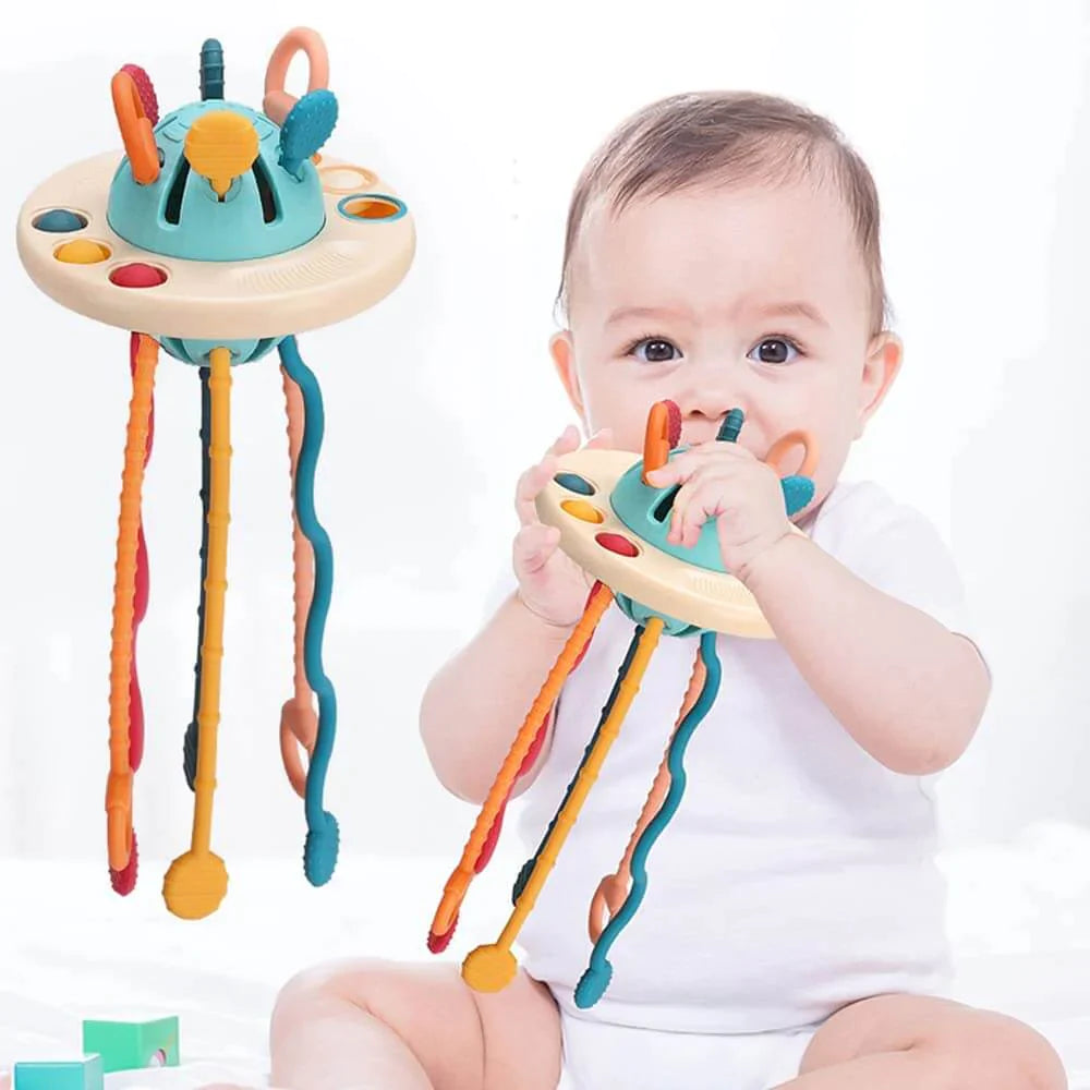 Jouets à tirer en silicone UFO