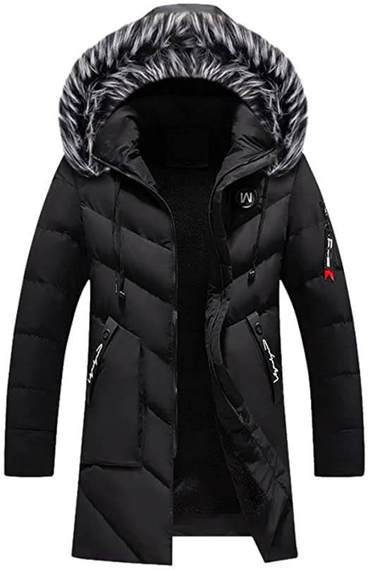 Manteau d'hiver à capuche en fourrure pour hommes