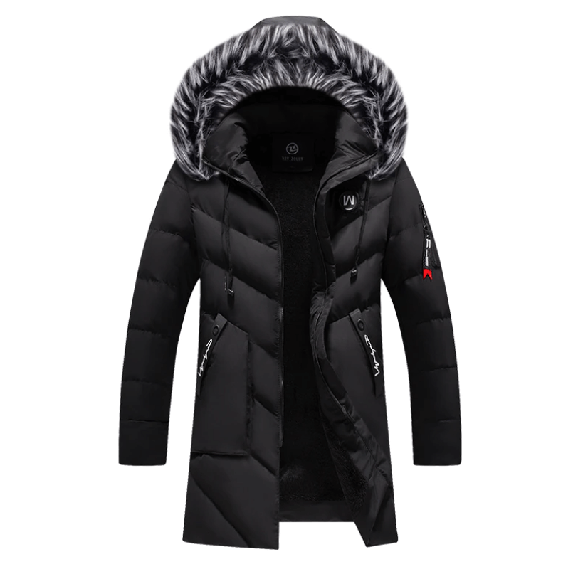 Manteau d'hiver à capuche en fourrure pour hommes