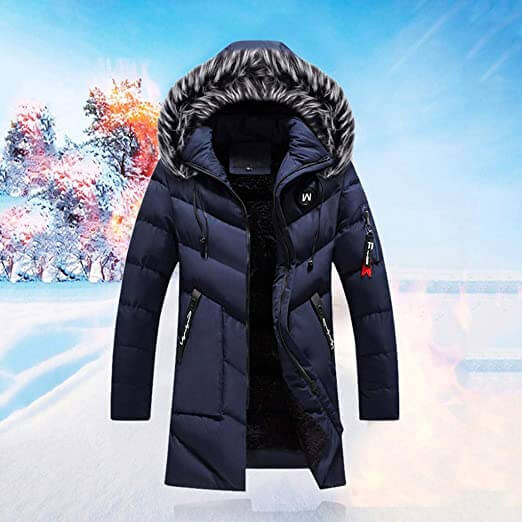 Manteau d'hiver à capuche en fourrure pour hommes