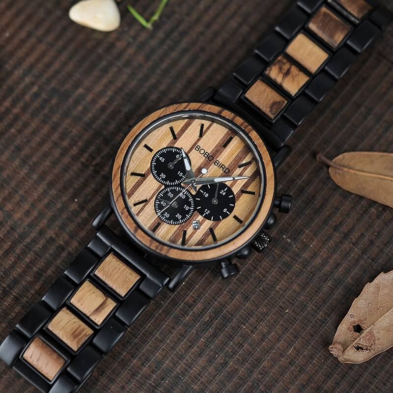 Montre de luxe en bois pour hommes