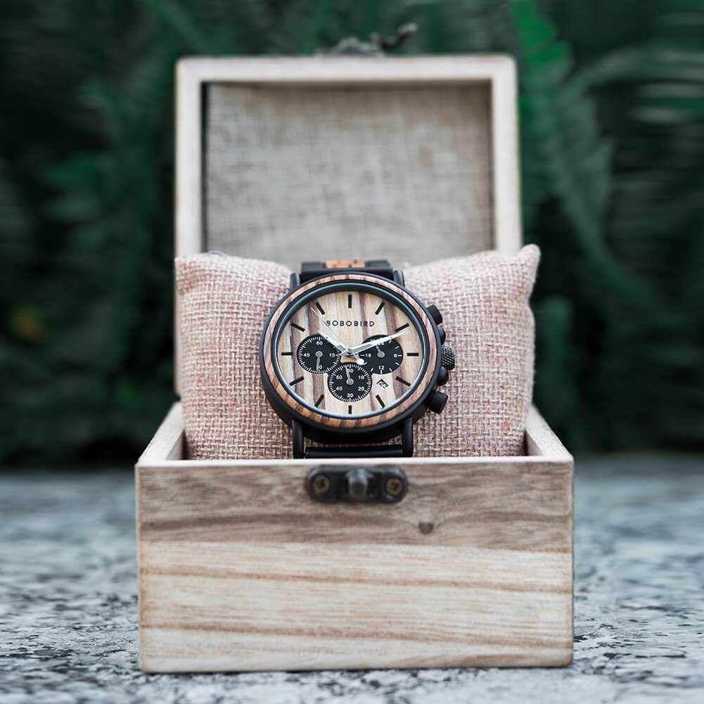 Montre de luxe en bois pour hommes