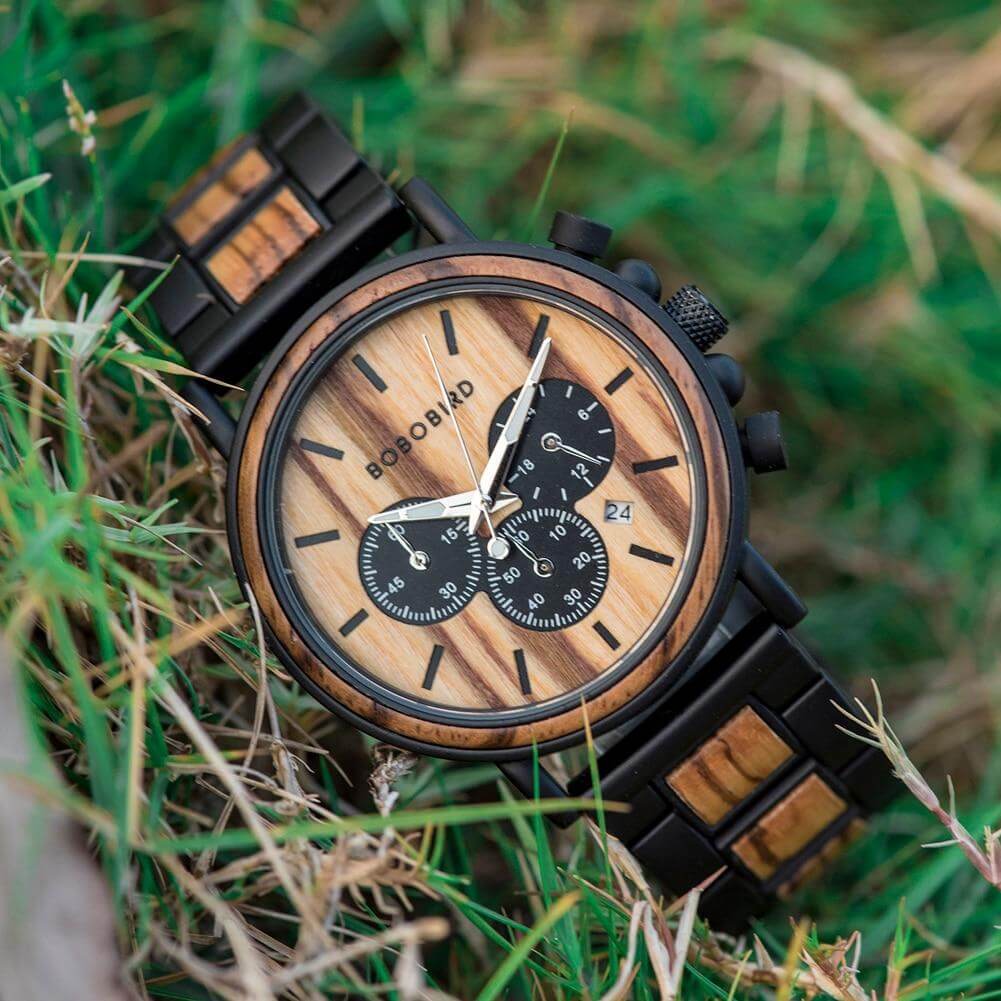 Montre de luxe en bois pour hommes