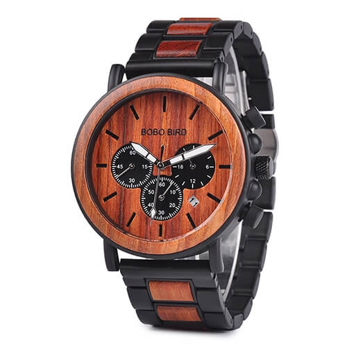Montre de luxe en bois pour hommes